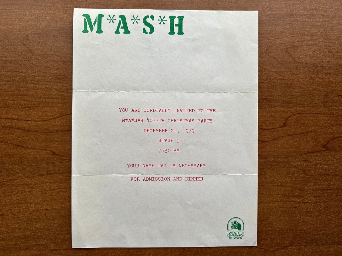 MishM*A*S*H 15: 1979 M*A*S*H Christmas Party Invitation
